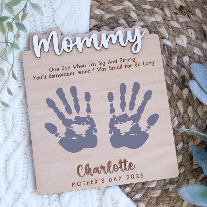 Personalized Wood Handprint Sign - Big &amp; Strong