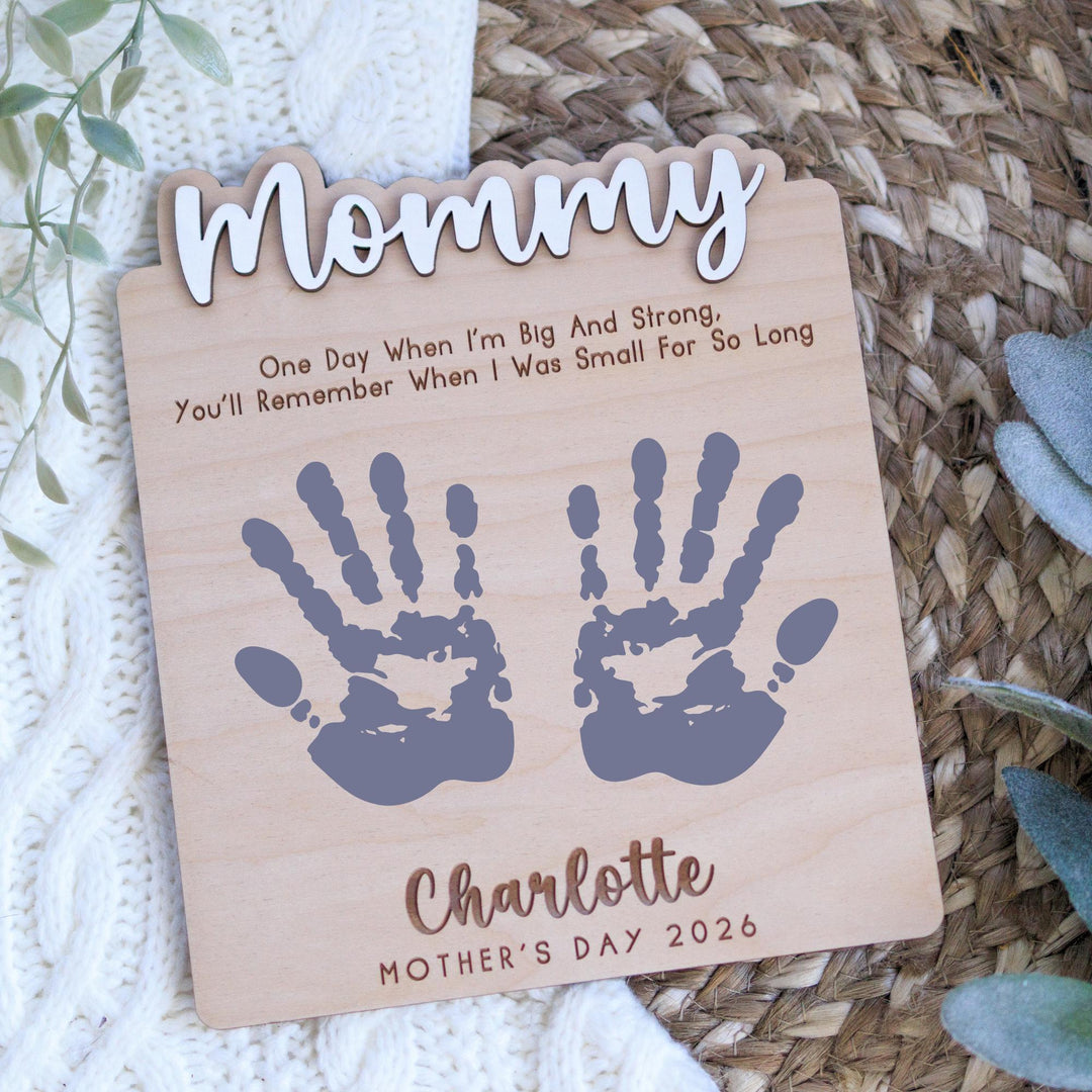 Personalized Wood Handprint Sign - Big &amp; Strong