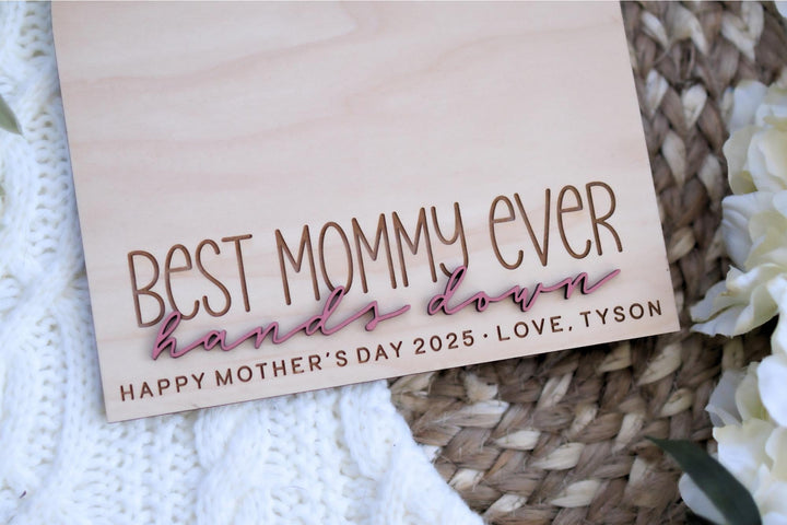 Personalized Arch Wood Handprint Sign For Mother&
