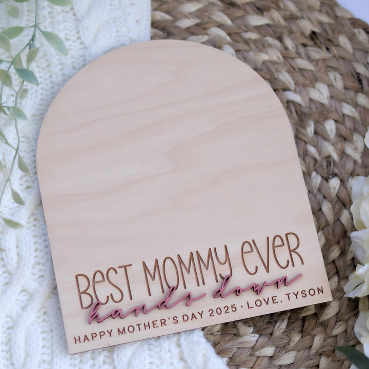 Personalized Arch Wood Handprint Sign For Mother&