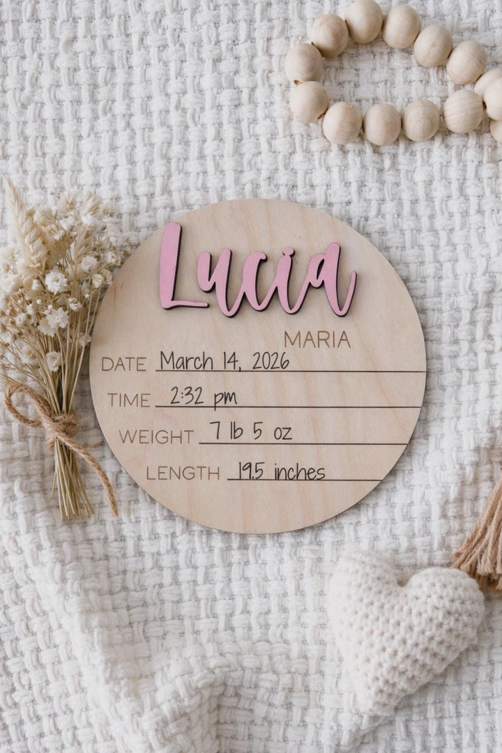 Newborn Baby Stats Sign