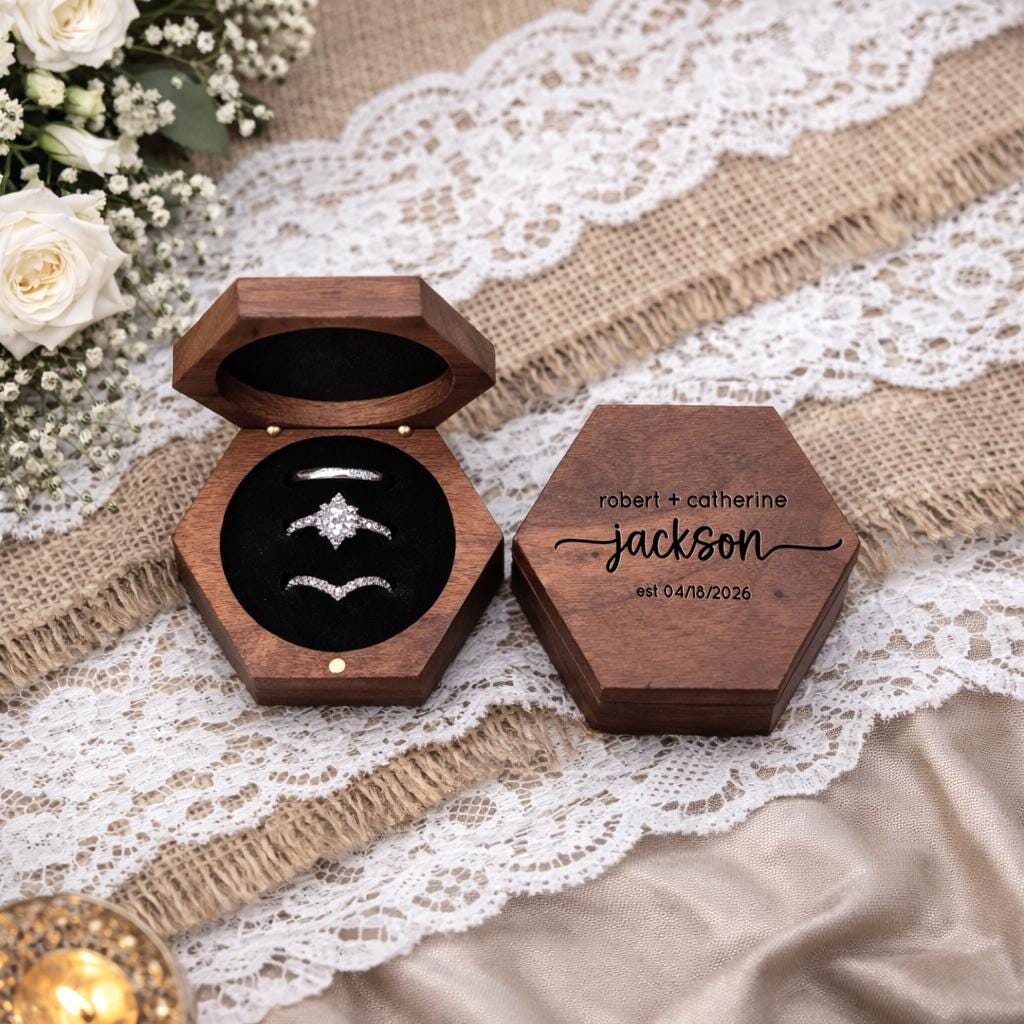 Wedding Ring Box For 3 Rings