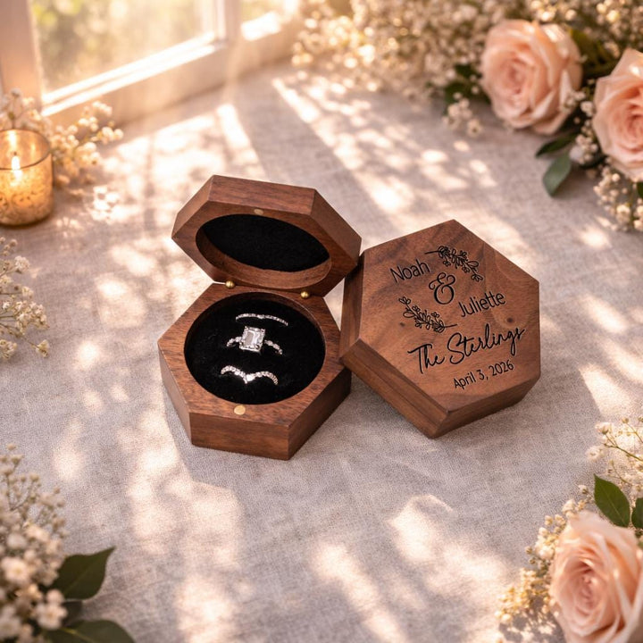 Wedding Ring Box For 3 Rings