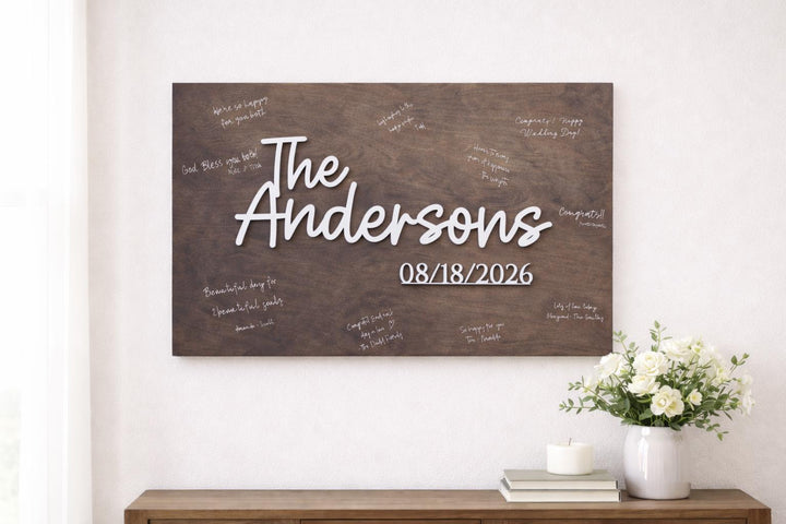 Wooden Wedding Guest Book