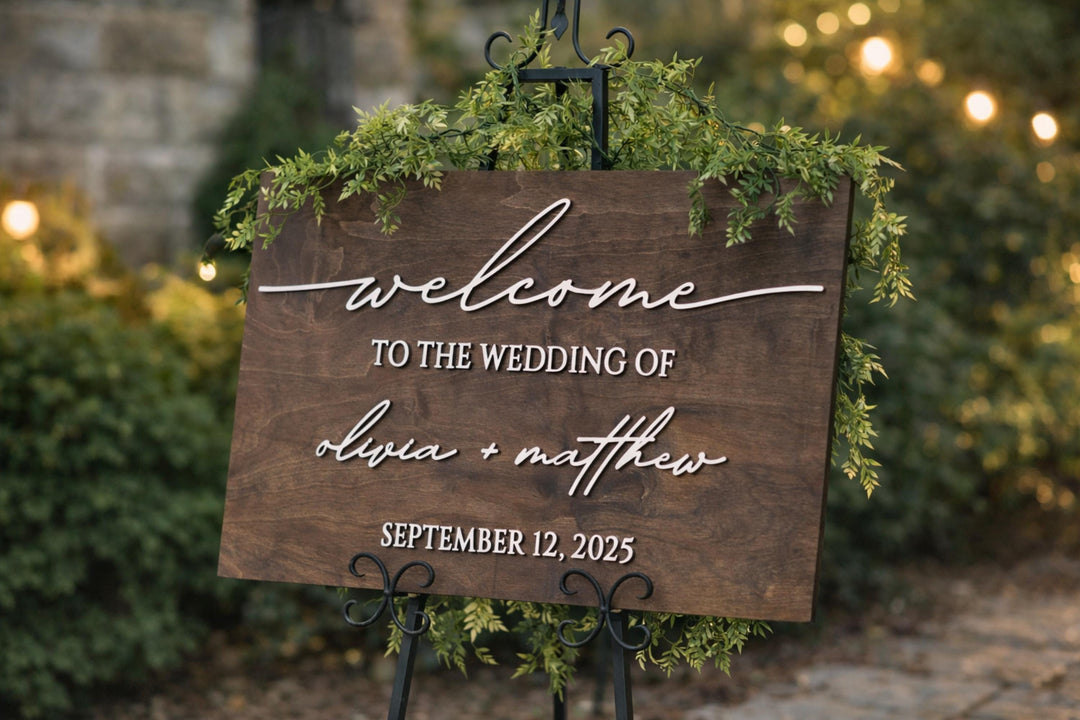Personalized 3D Lowercase Names Welcome Wedding Sign