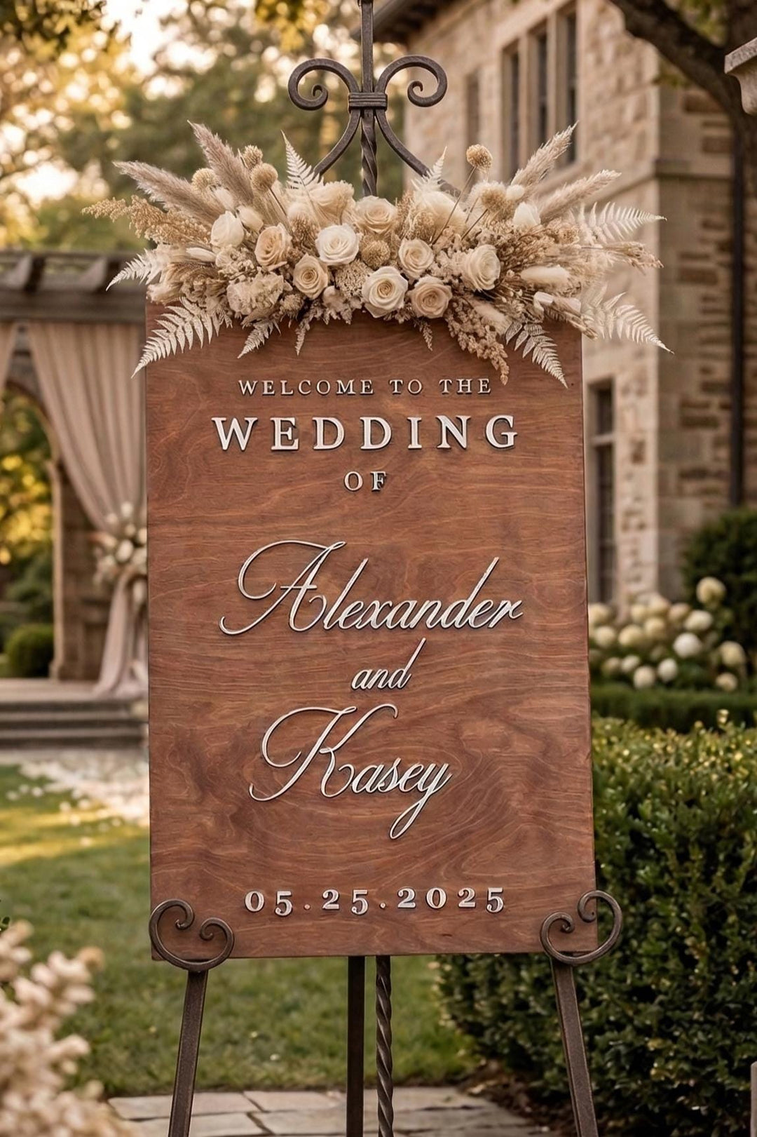 Modern Vertical Elegant Wedding Welcome Sign
