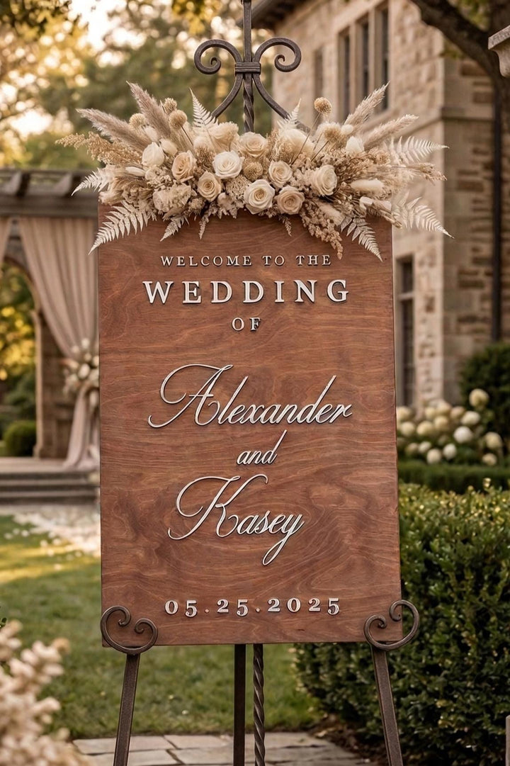 Modern Vertical Elegant Wedding Welcome Sign