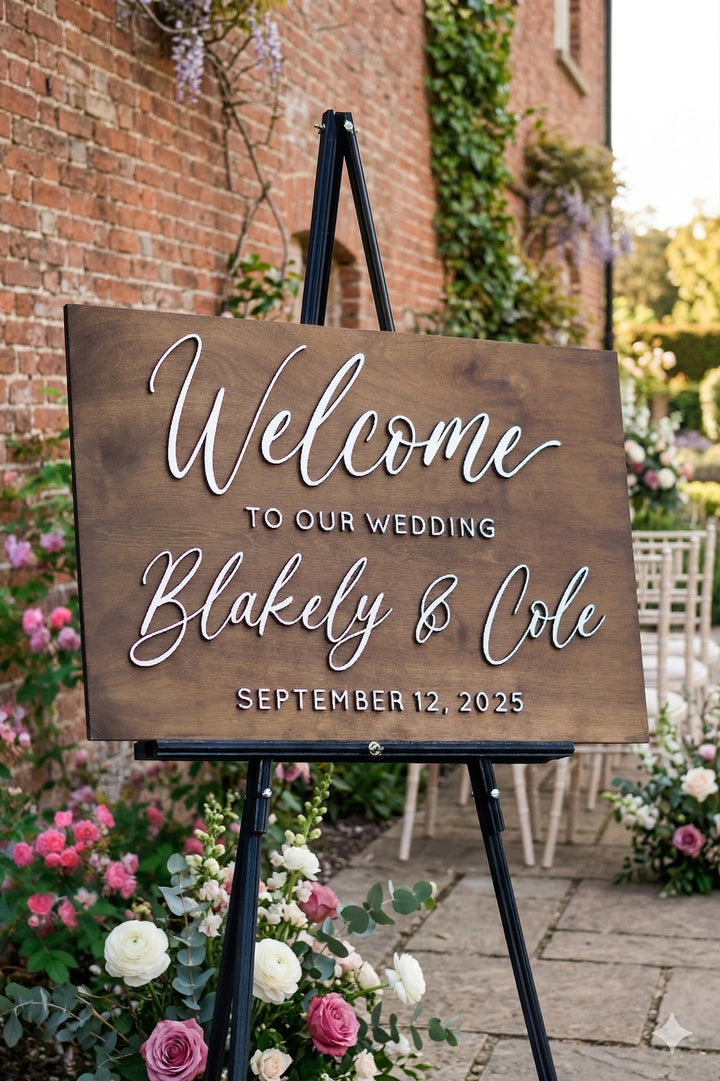 Personalized Rustic Wedding Welcome Sign