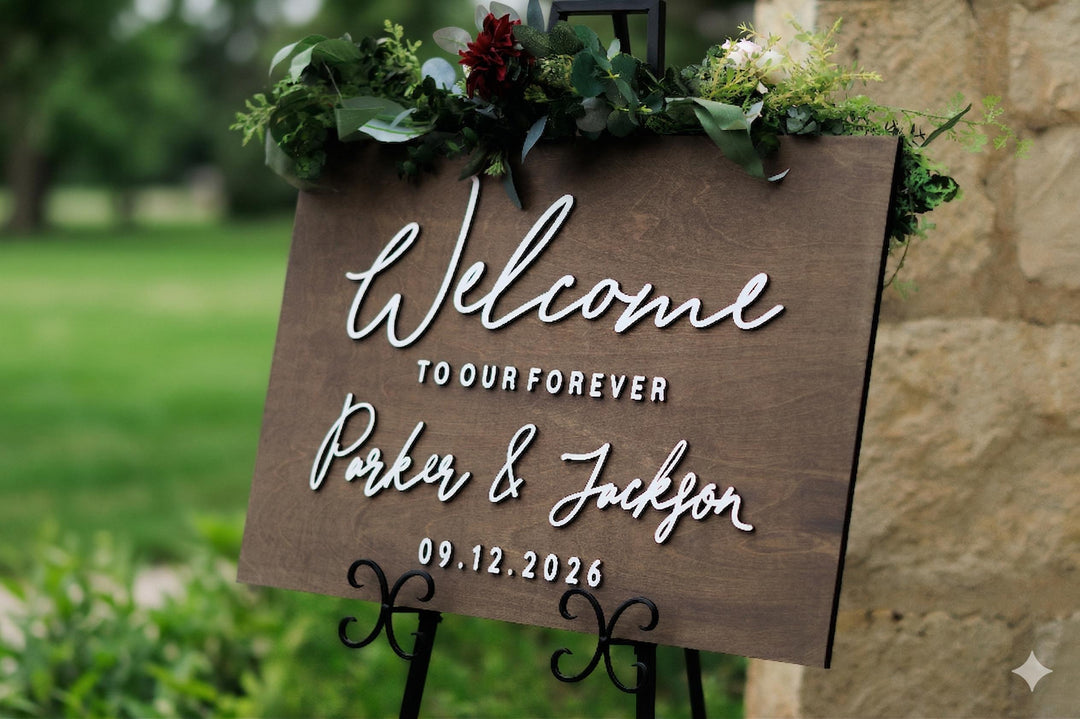 Welcome Wedding Sign Modern with Names