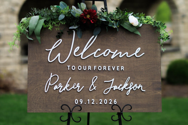 Welcome Wedding Sign Modern with Names