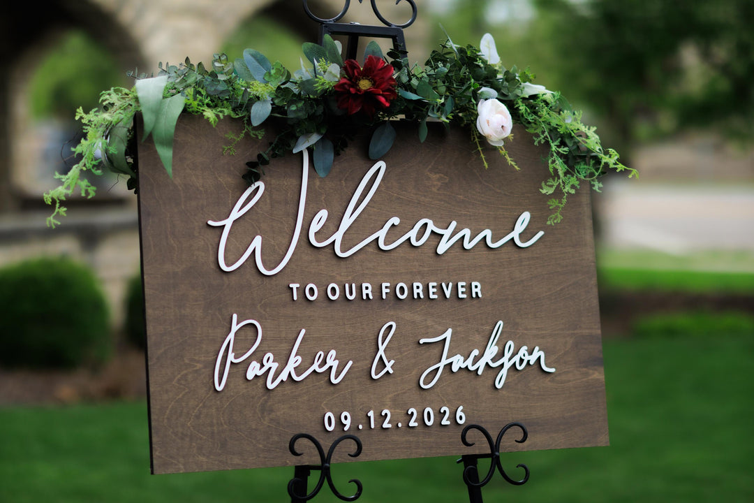 Welcome Wedding Sign Modern with Names