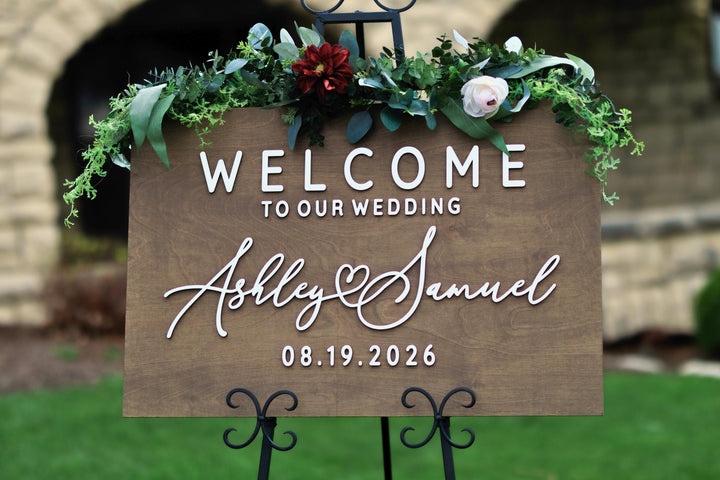 Welcome Wedding Sign Heart