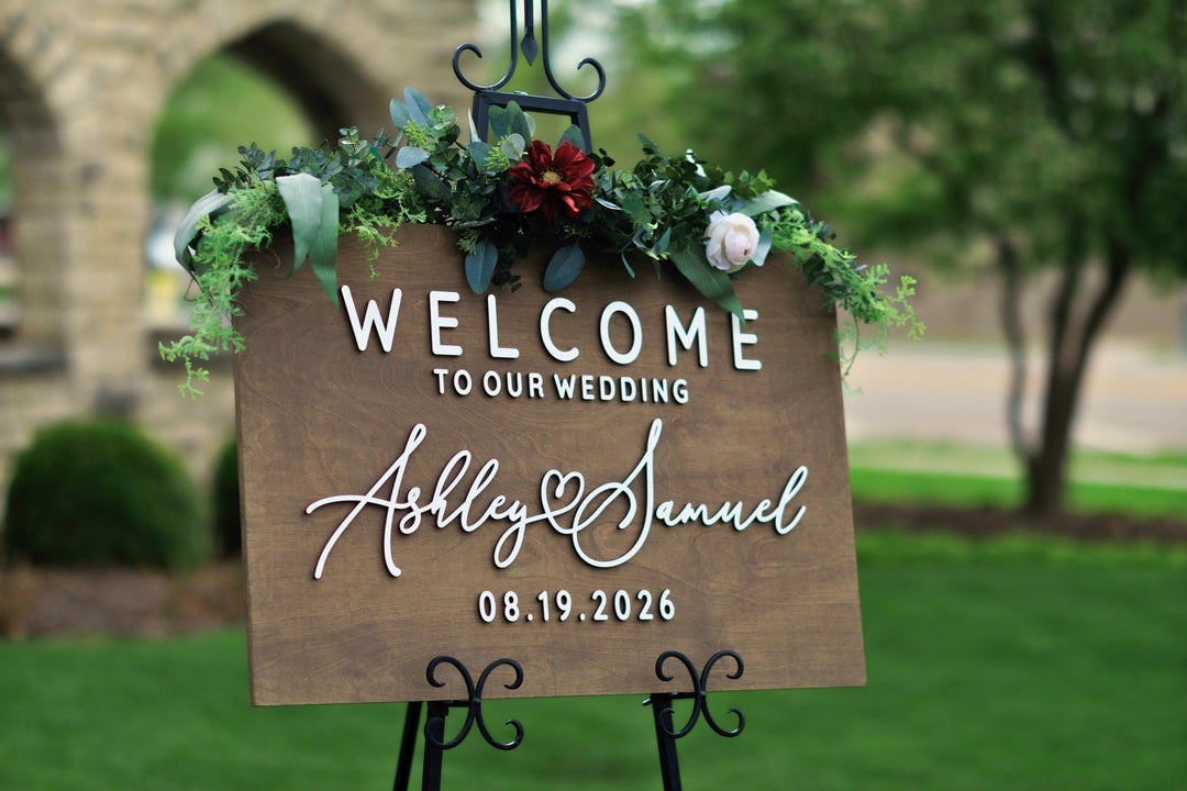 Welcome Wedding Sign Heart