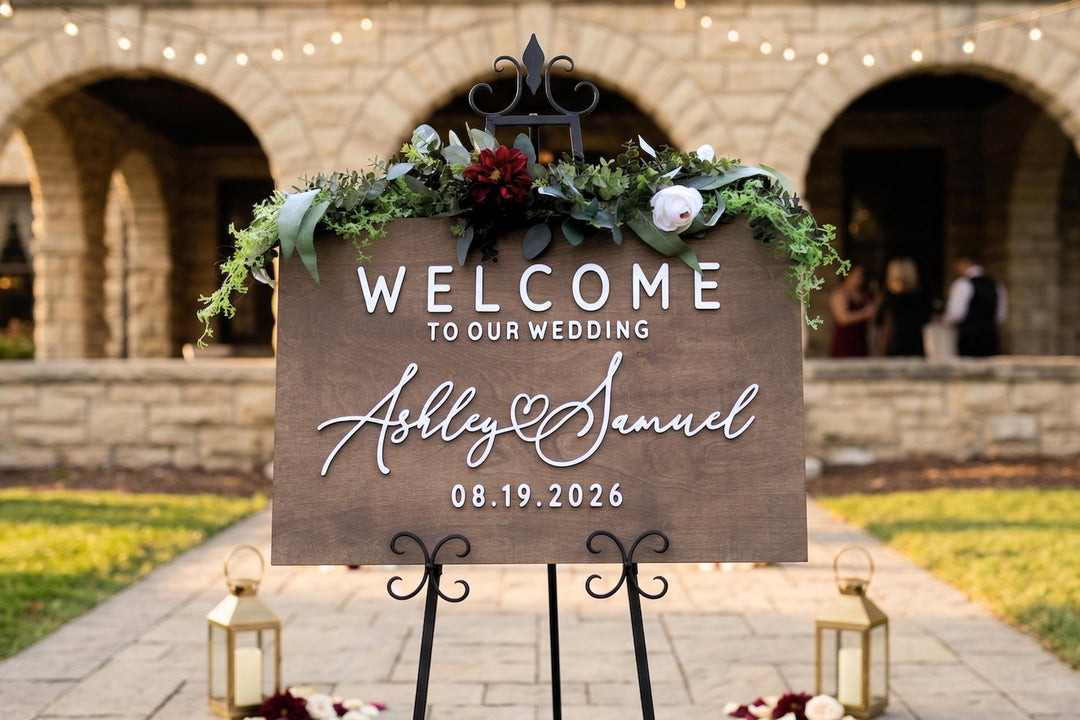 Welcome Wedding Sign Heart