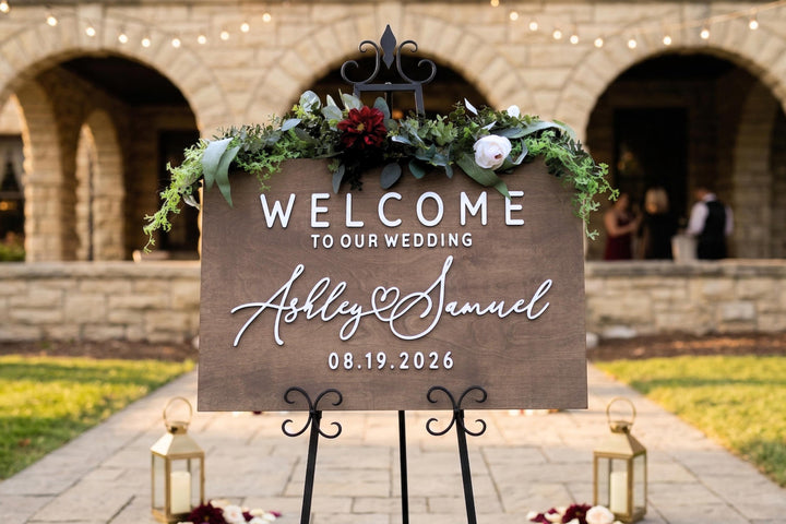 Welcome Wedding Sign Heart