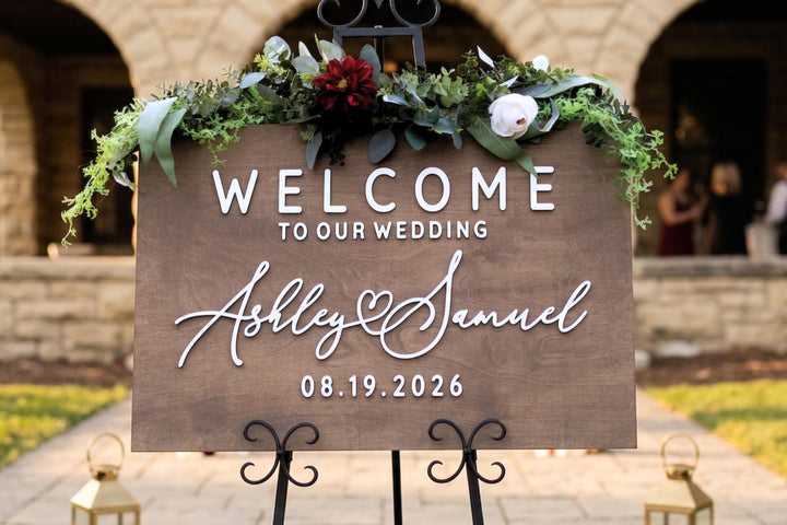 Welcome Wedding Sign Heart