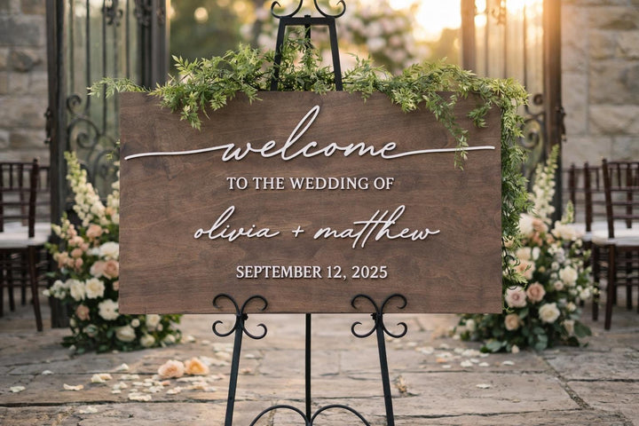 Personalized 3D Lowercase Names Welcome Wedding Sign