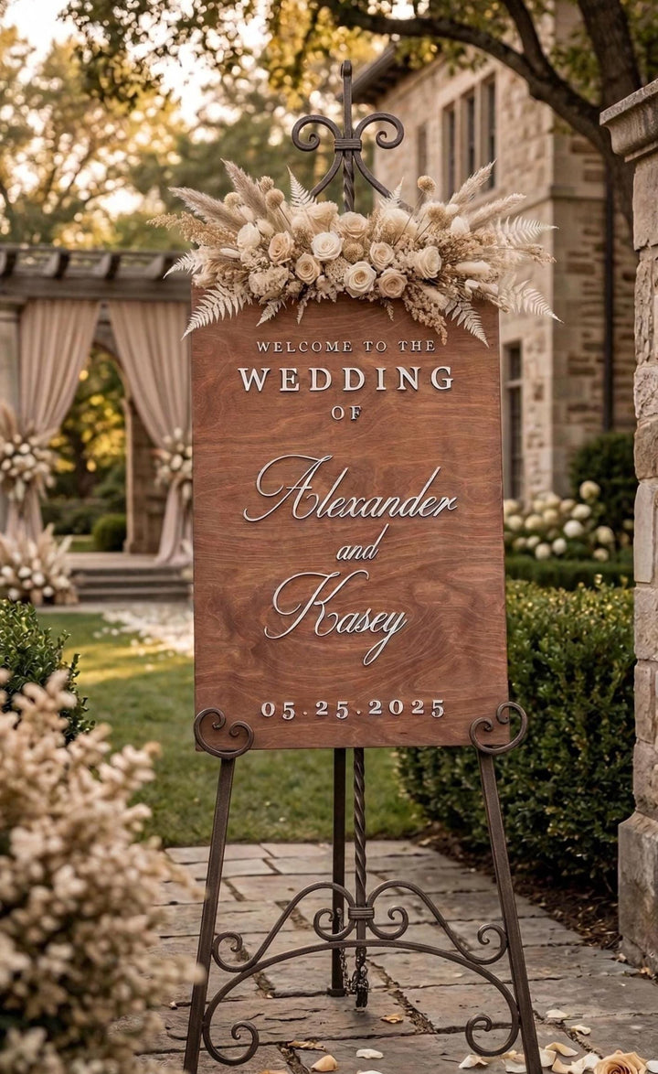 Modern Vertical Elegant Wedding Welcome Sign