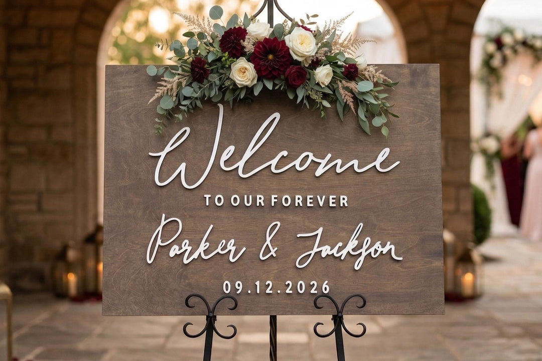 Welcome Wedding Sign Modern with Names