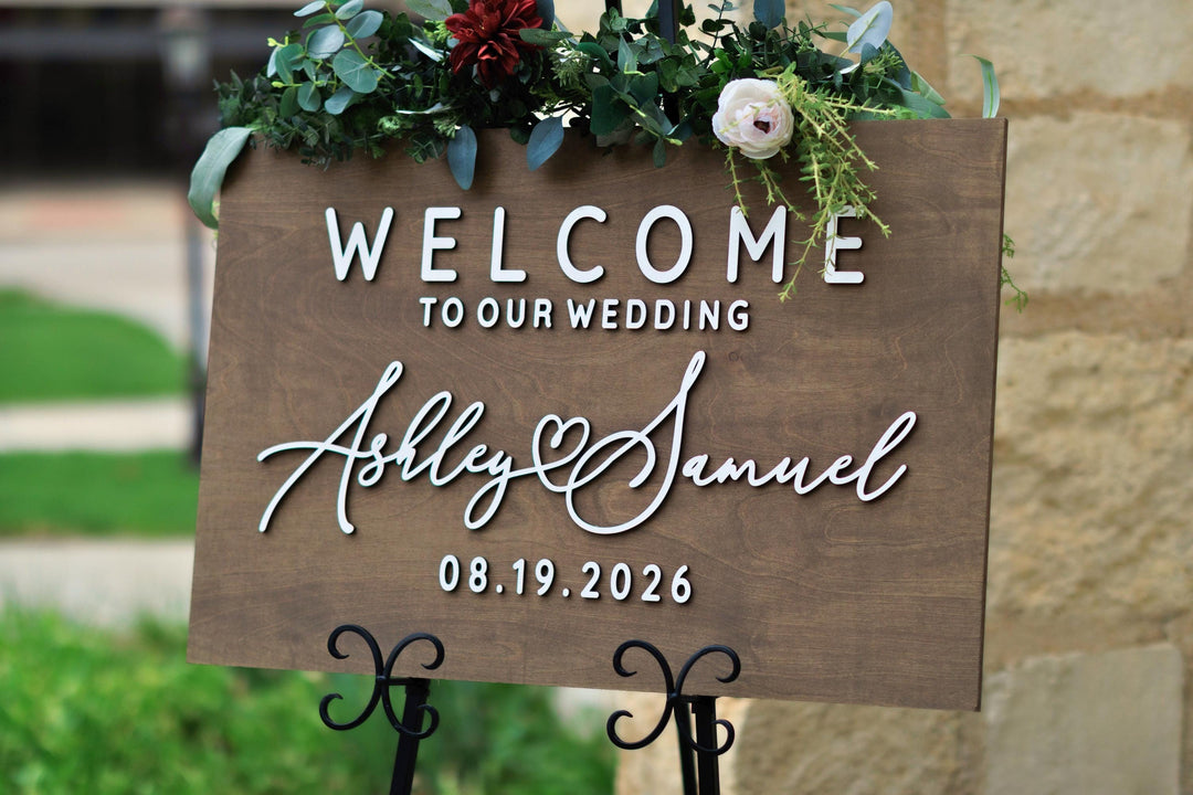 Welcome Wedding Sign Heart