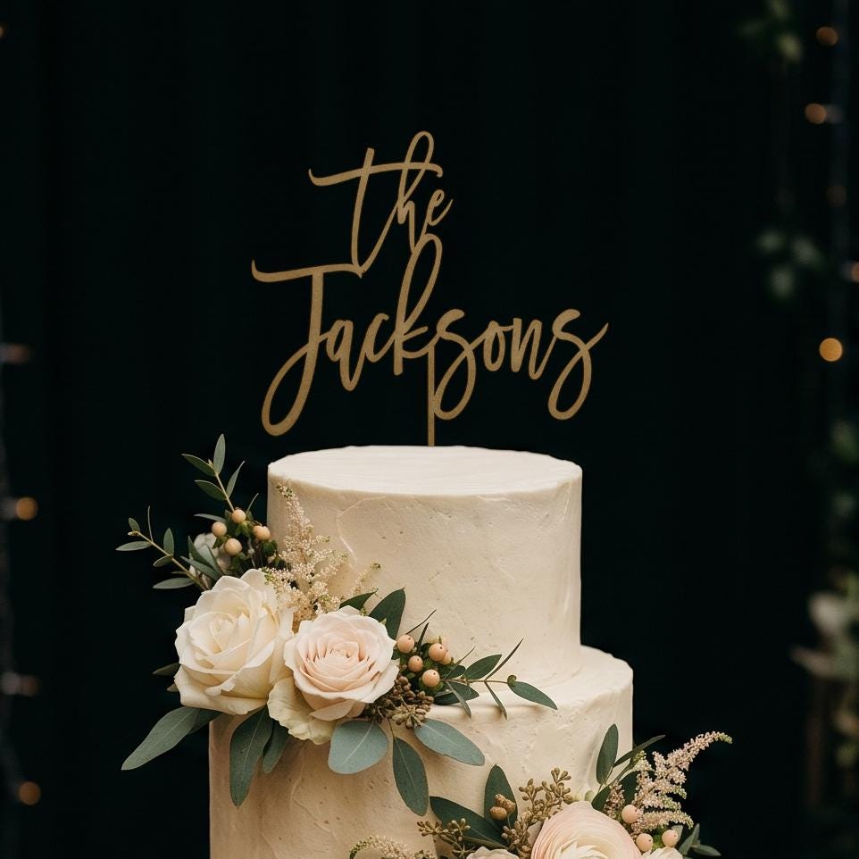 Personalized Wedding Cake Topper With Last Names