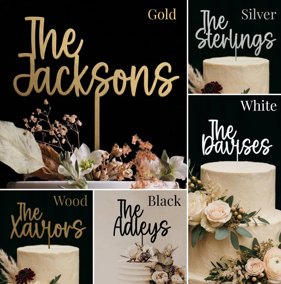 Personalized Wedding Cake Topper With Last Names