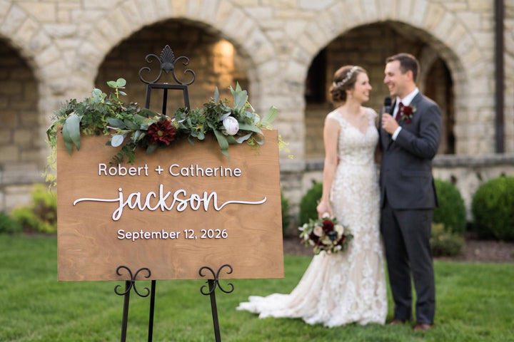 Welcome Wedding Sign with all Lowercase Names