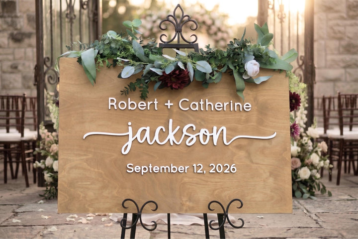 Welcome Wedding Sign with all Lowercase Names