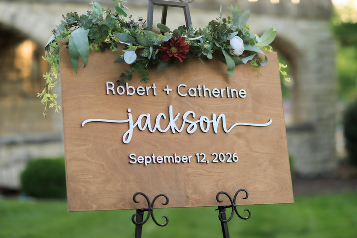 Welcome Wedding Sign with all Lowercase Names