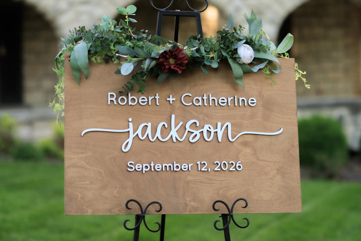 Welcome Wedding Sign with all Lowercase Names