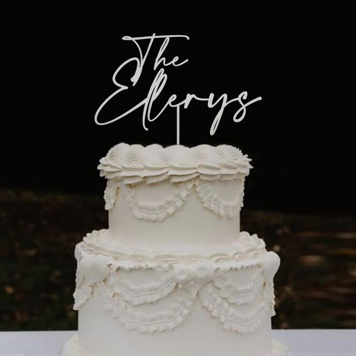 Custom Couple Last Name Wood Topper