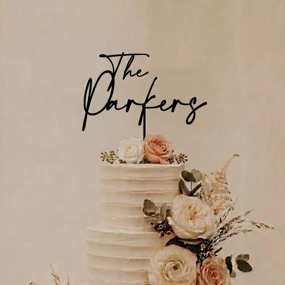 Custom Couple Last Name Wood Topper