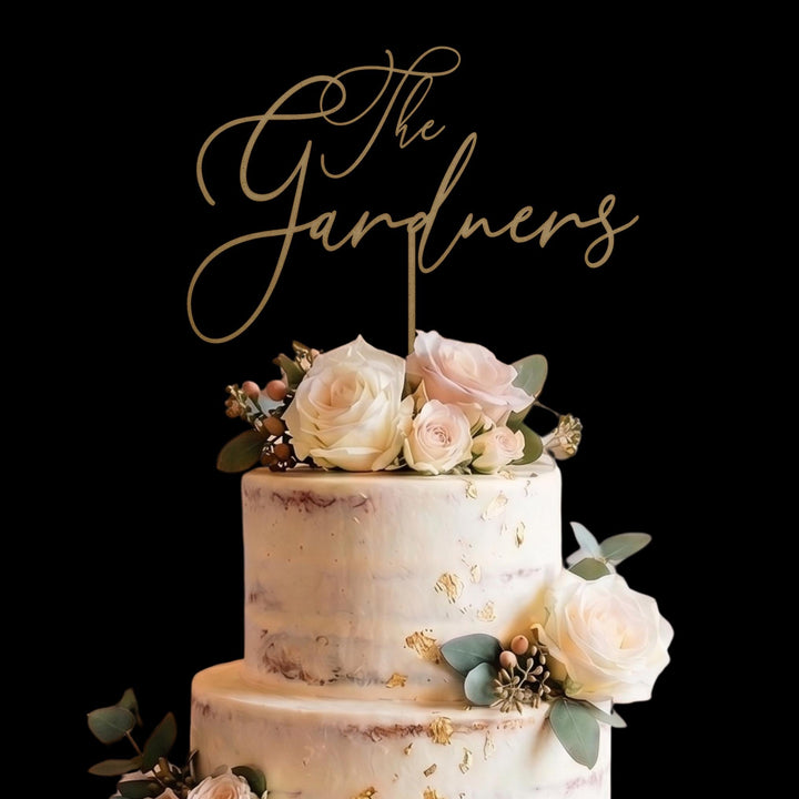 Custom Couple Last Name Wood Topper
