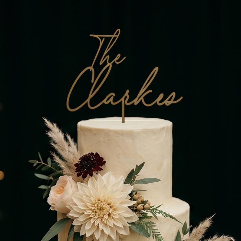 Custom Last Name Wood Topper
