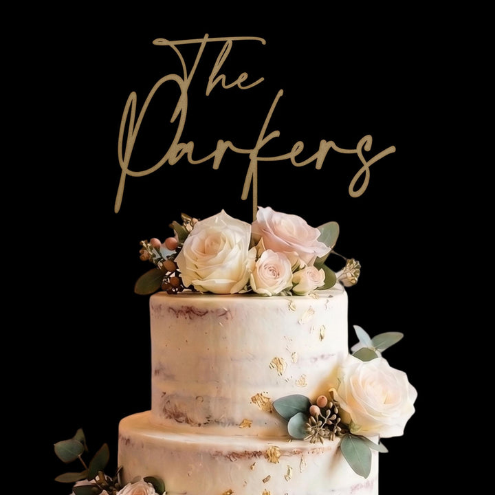 Custom Couple Last Name Wood Topper