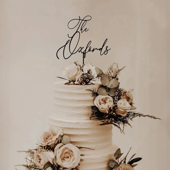 Custom Couple Last Name Wood Topper