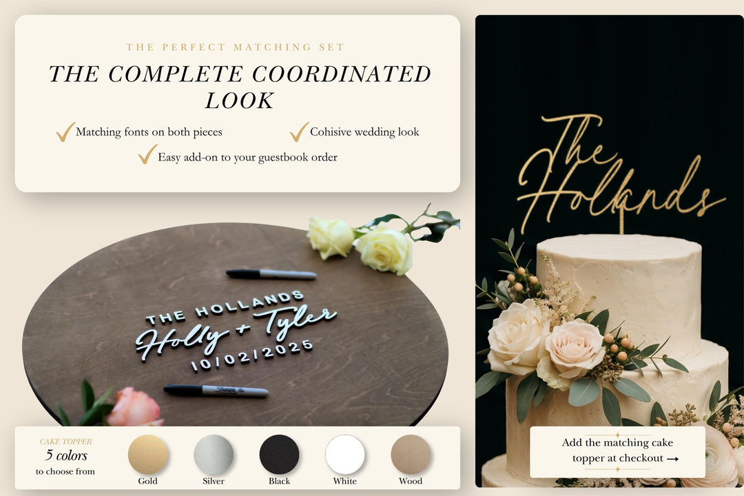 Round Wood Guest Book Sign
