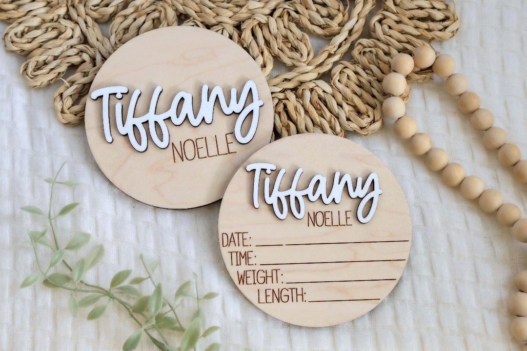 Double-Sided Newborn Name Disc - Matthew