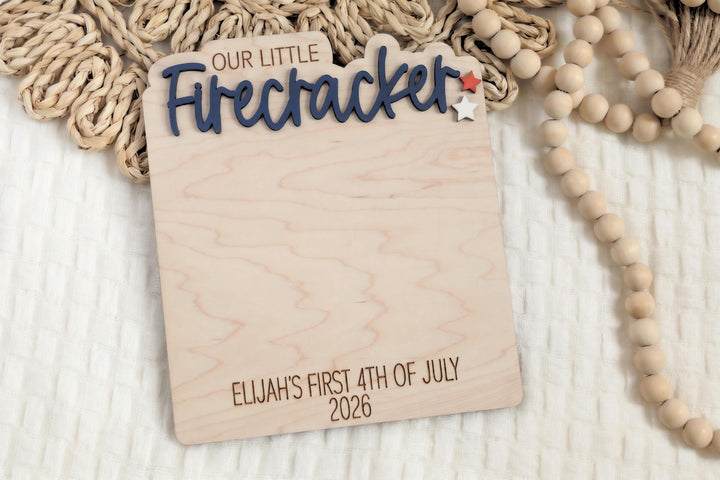 Our Little Firecracker Handprint Sign