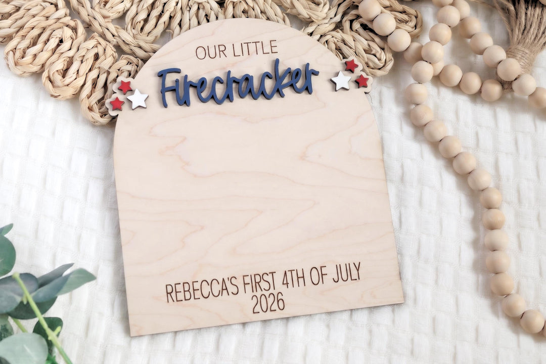 Our Little Firecracker Handprint Sign