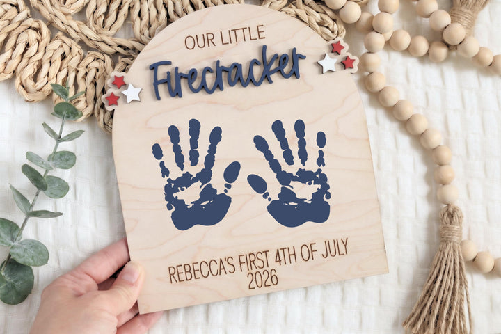 Our Little Firecracker Handprint Sign