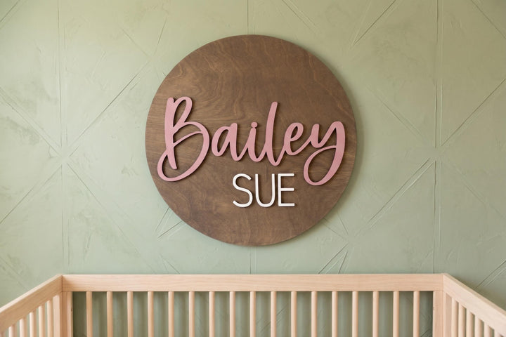 Round Baby Name For Girls Room - Bailey