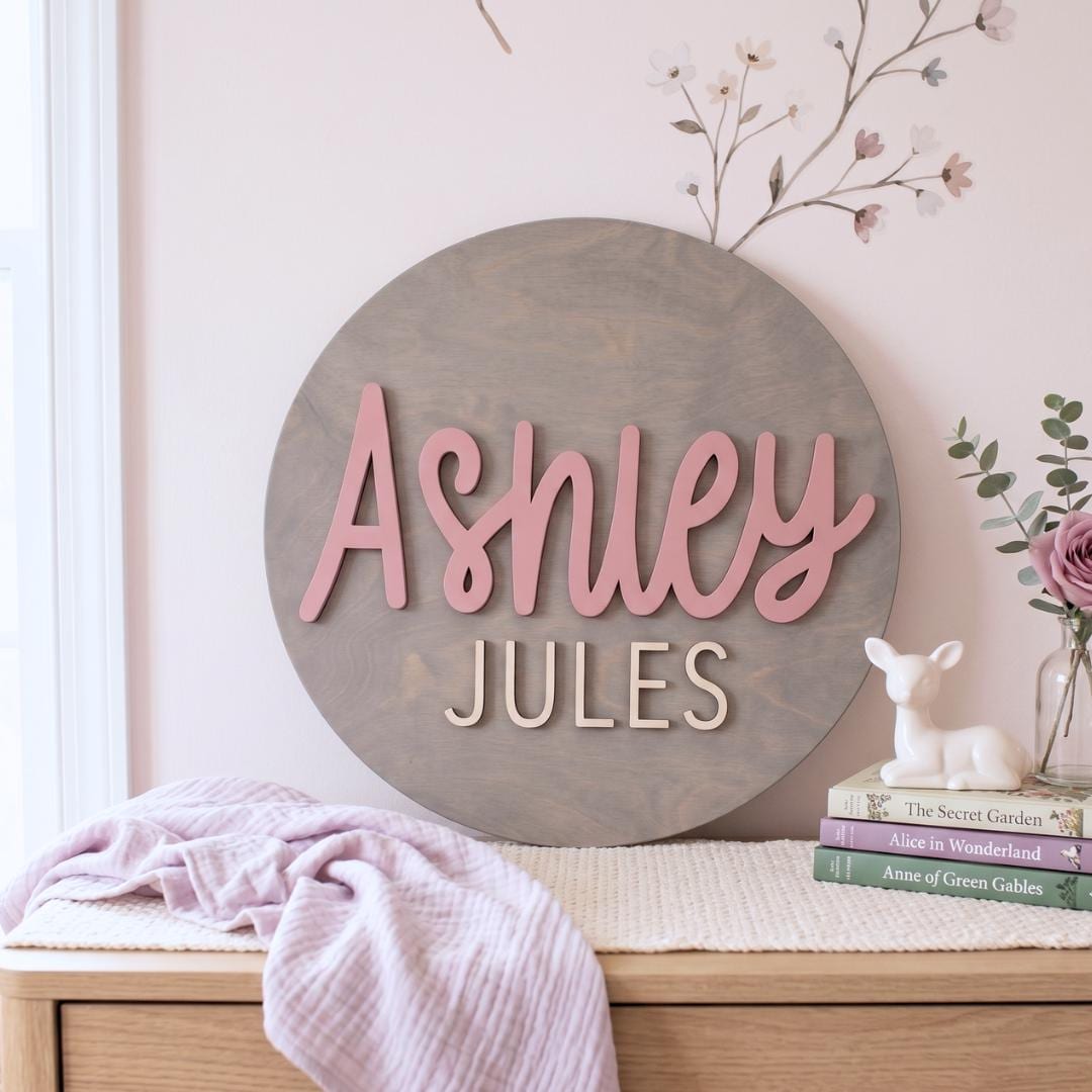 Round Baby Name Plaque - Samuel