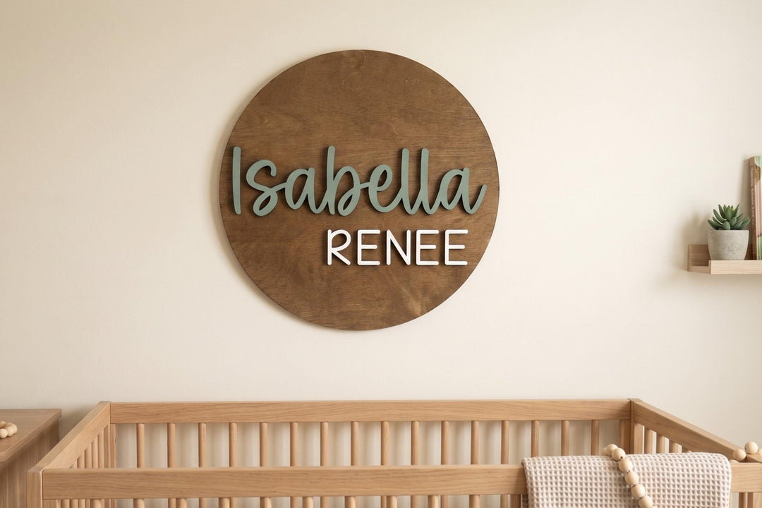 Round Baby Name For Girls Room - Isabella