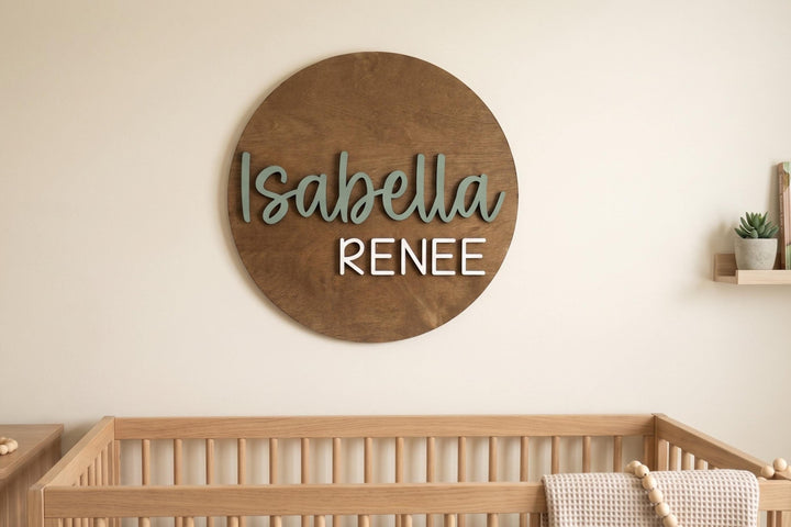 Round Baby Name For Girls Room - Isabella