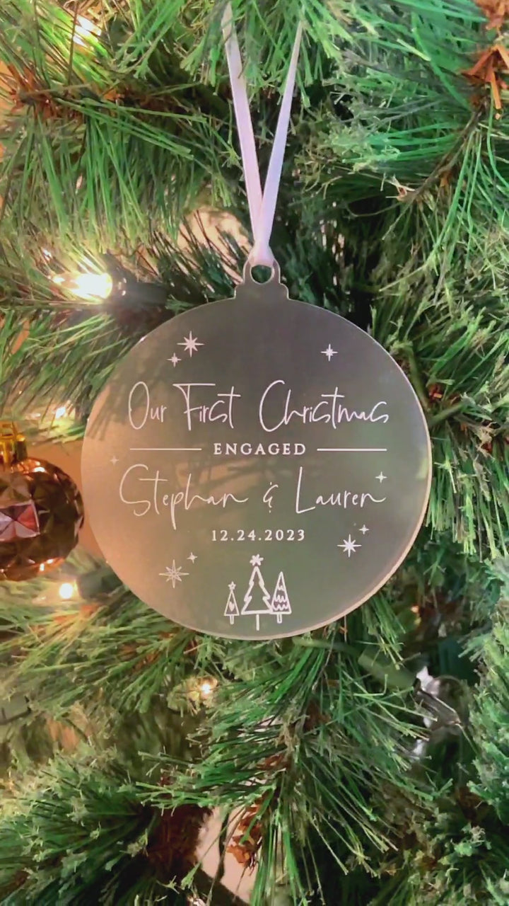 'Our First Christmas Engaged' Ornament