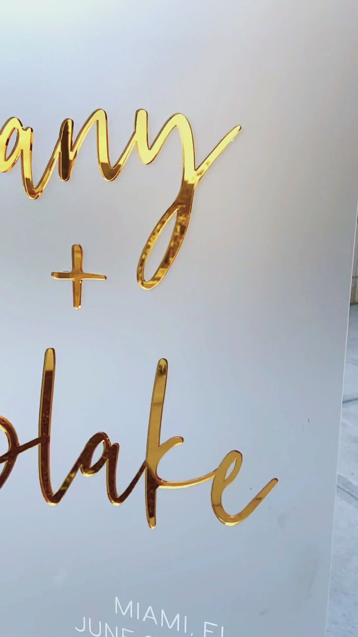 3D Acrylic Welcome Wedding Sign. Laser Welcome - Handsel