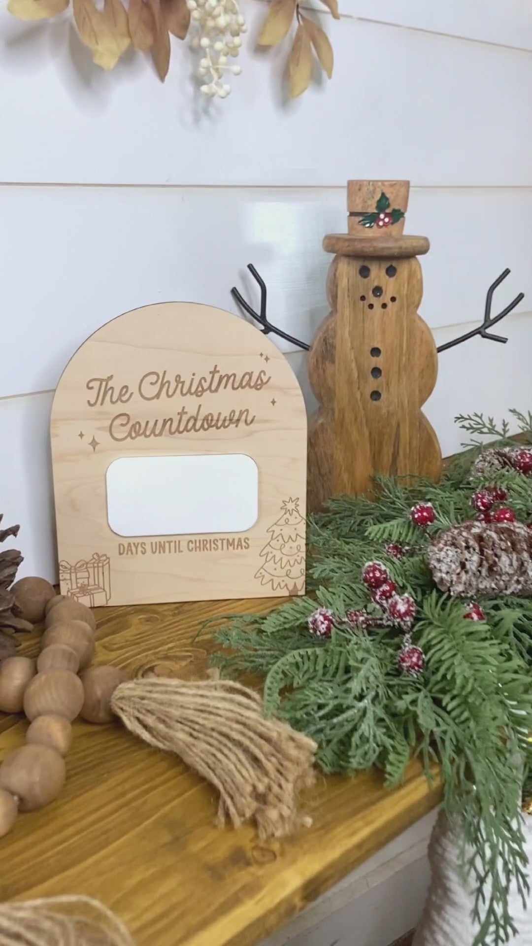 Erasable Christmas Countdown Sign