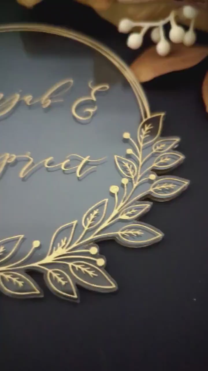 Personalized Acrylic Wedding Cake Topper With Names