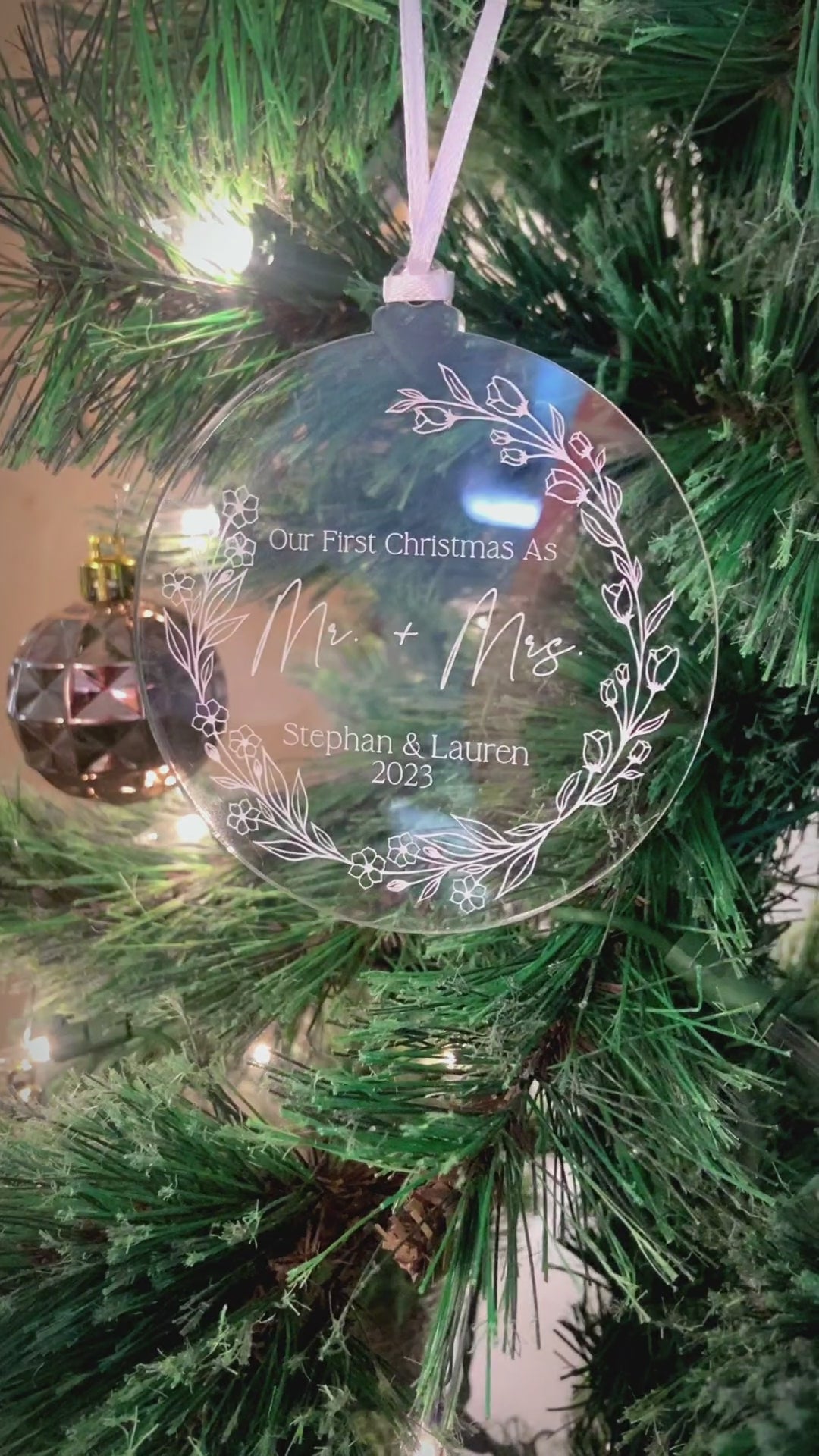 'Our First Christmas Married' Ornament